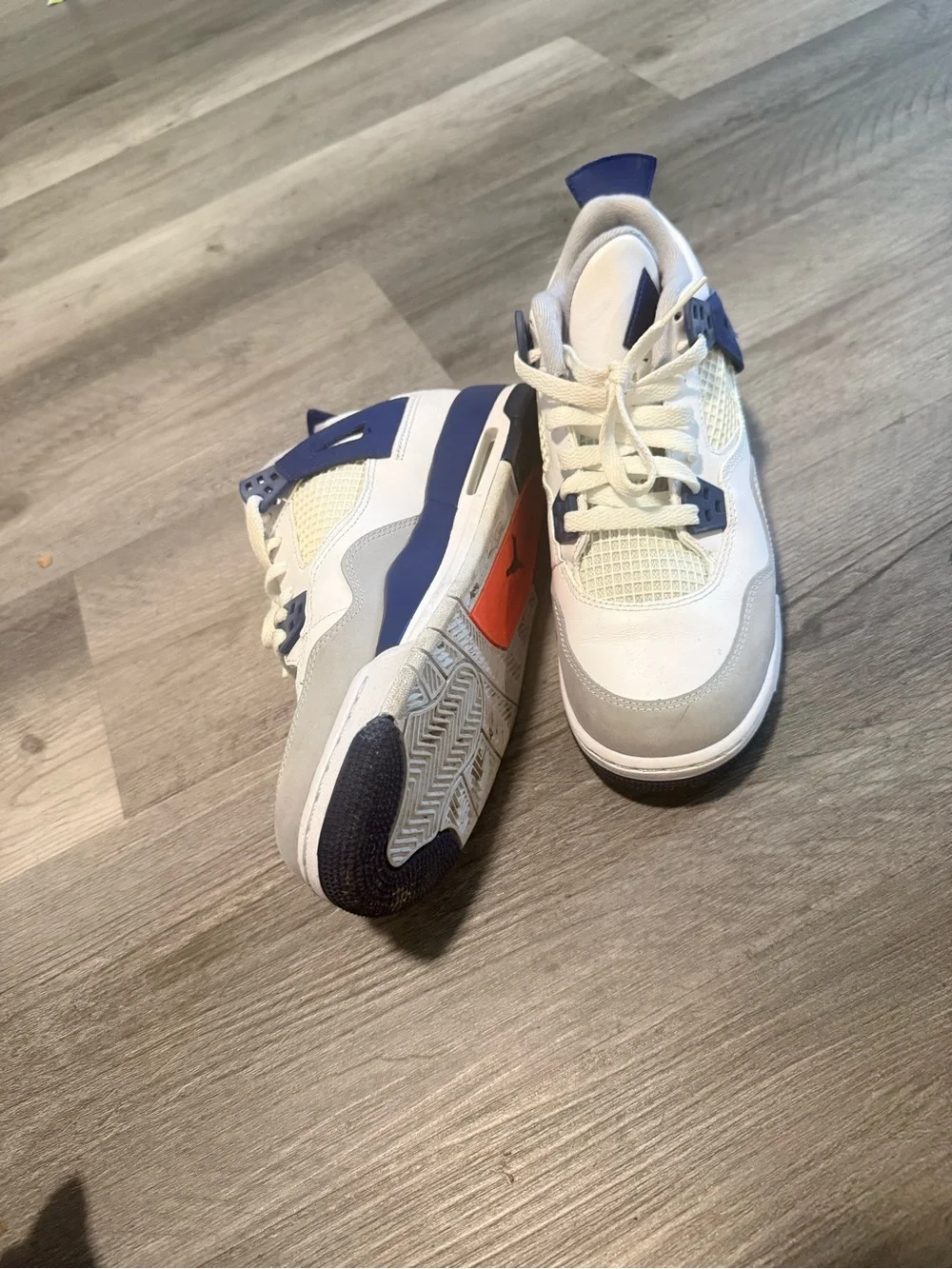 Jordan Kids White and Blue Retro Style Sneakers